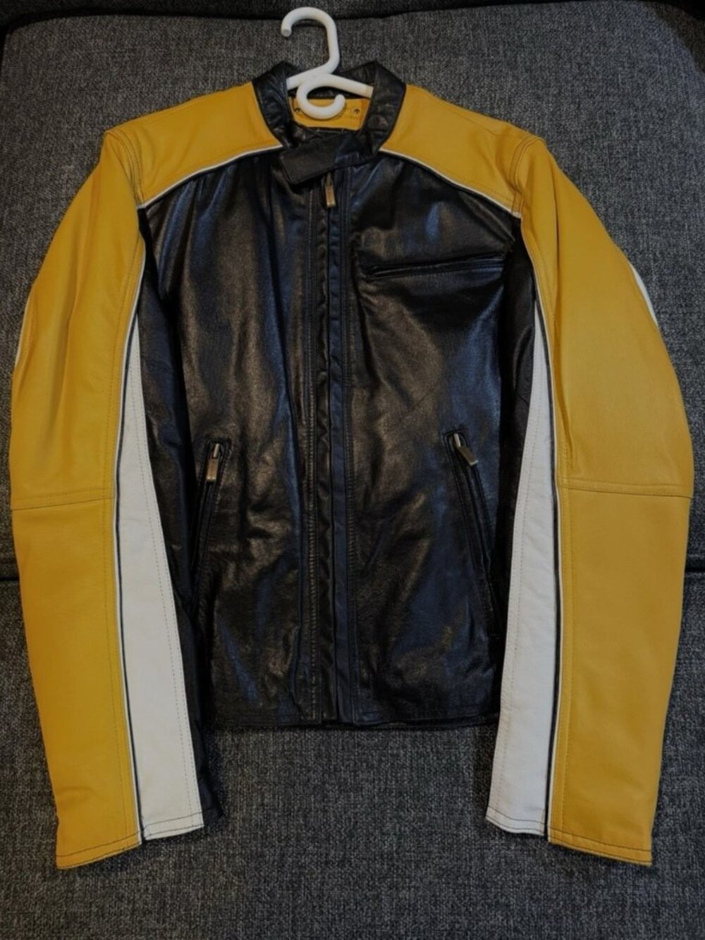 Yellow black white Wilsons M Julian leather jacket